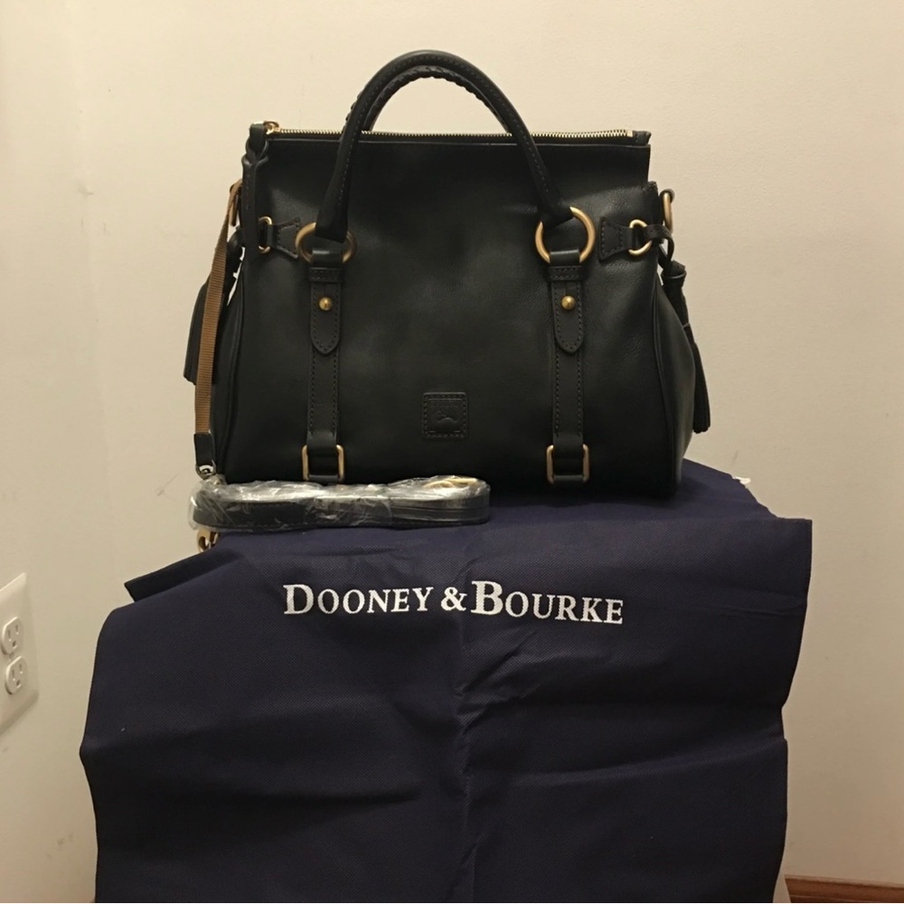 Authentic Dooney & Bourke black leather satchel